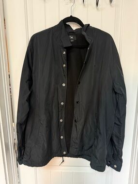Obey Black Men's Snap-Front Windbreaker Jacket